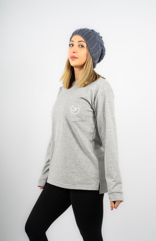 Long Sleeve Fitbody Tee Gray