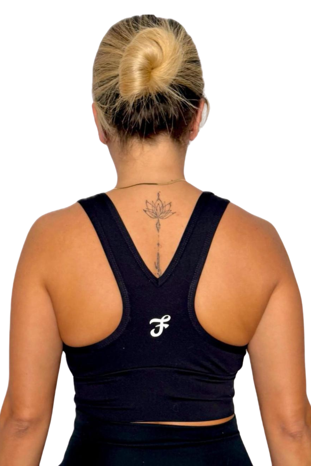 RACERBACK SPORT BRA TECHNICAL FABRICS , STYLISH DESIGN BLACK
