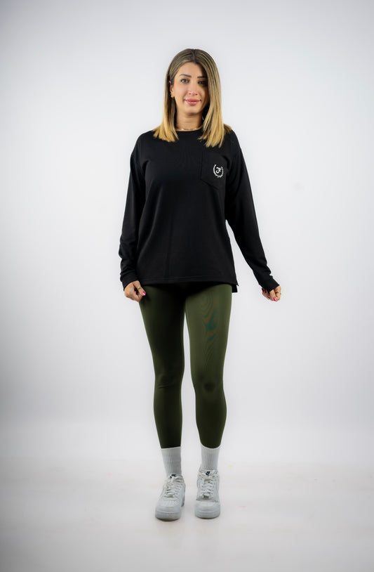 Long Sleeve Fitbody Tee Black