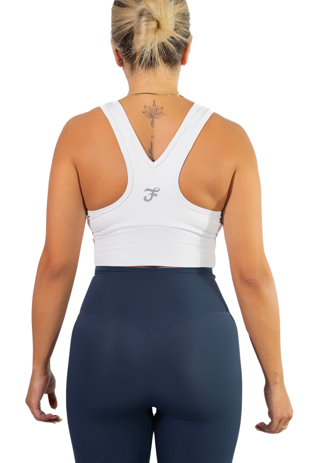 RACERBACK SPORT BRA TECHINCAL FABRICS , ESTYLISH DESIGN WHITE